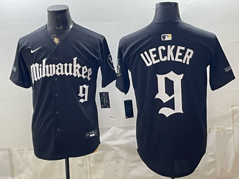 Men 2026 Milwaukee Brewers #9 Uecker black Game Nike MLB Jersey 0901001